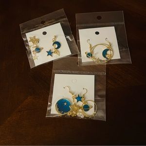 $1!!!** Stars, moon, planets earrings